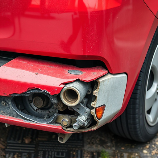 damaged car bumper