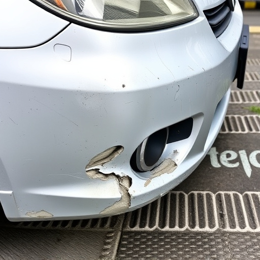 damaged car bumper