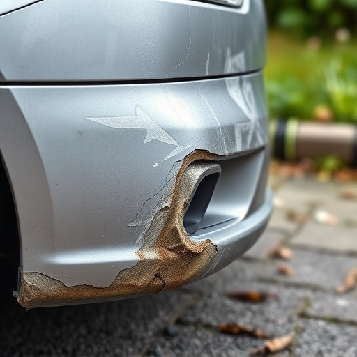 damaged car bumper