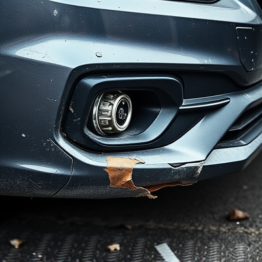 damaged car bumper