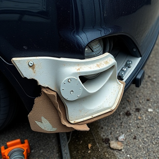 damaged car bumper
