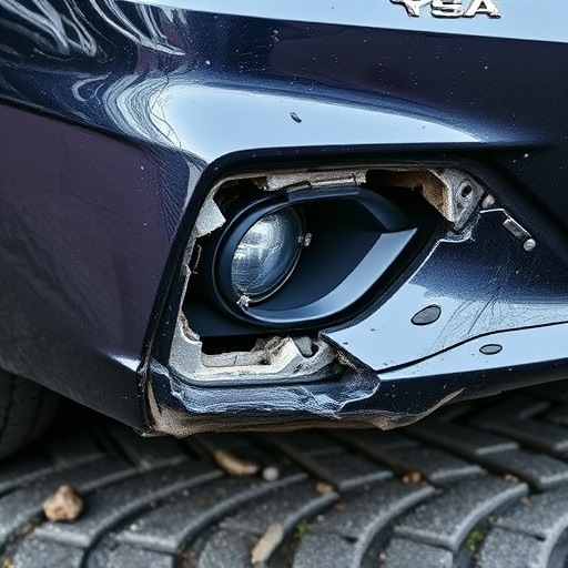 damaged car bumper