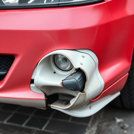 damaged car bumper