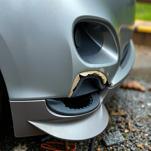 damaged car bumper