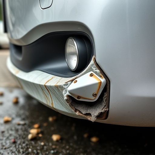 damaged car bumper