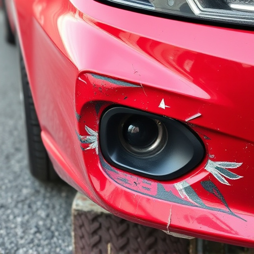 damaged car bumper