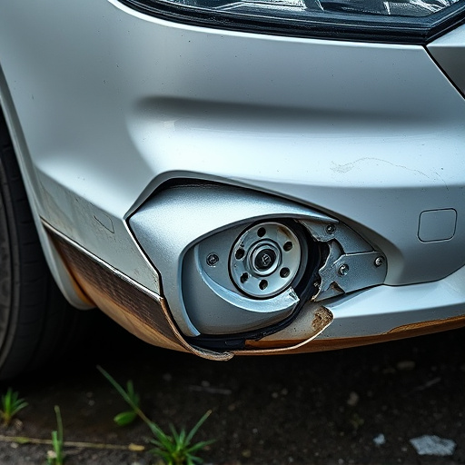 damaged car bumper