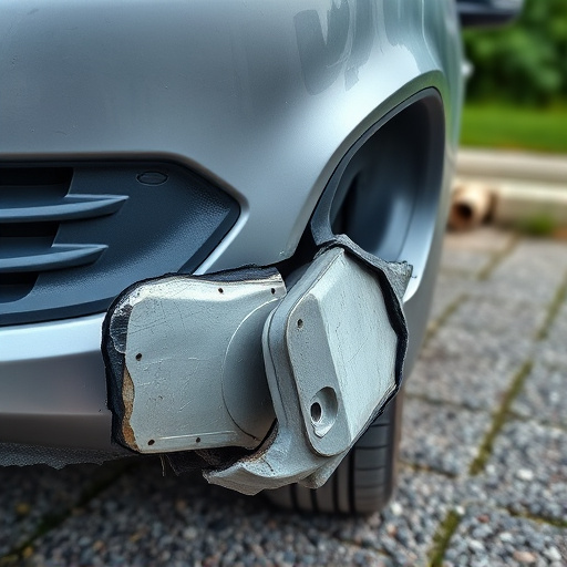damaged car bumper