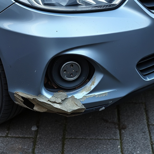 damaged car bumper