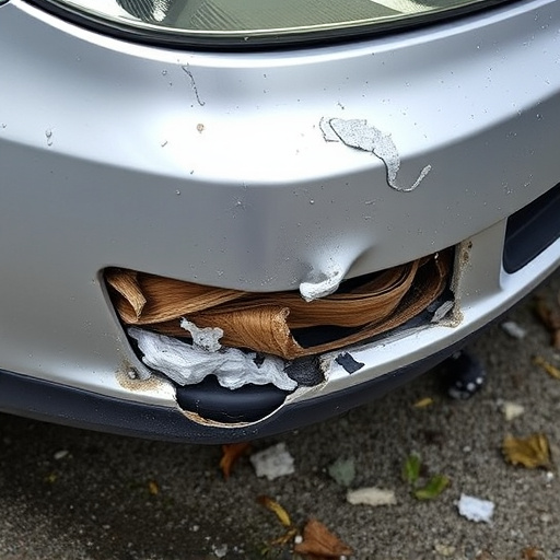 damaged car bumper