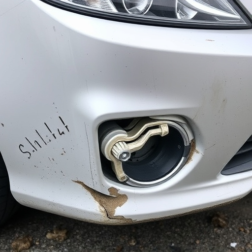 damaged car bumper