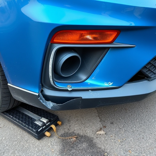 damaged car bumper