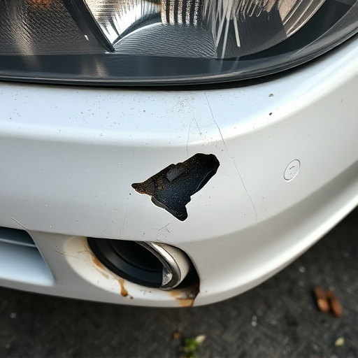 damaged car bumper