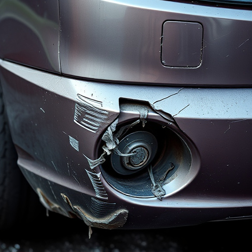 damaged car bumper