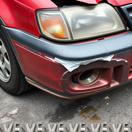 damaged car bumper