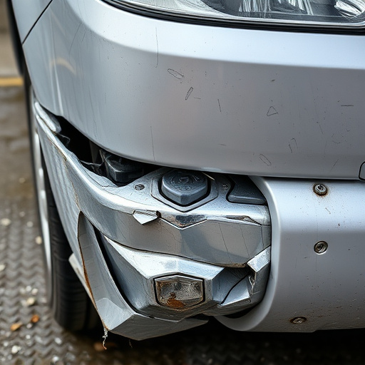 damaged car bumper