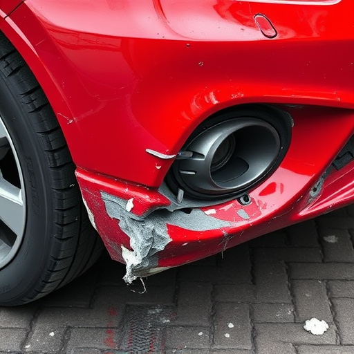 damaged car bumper