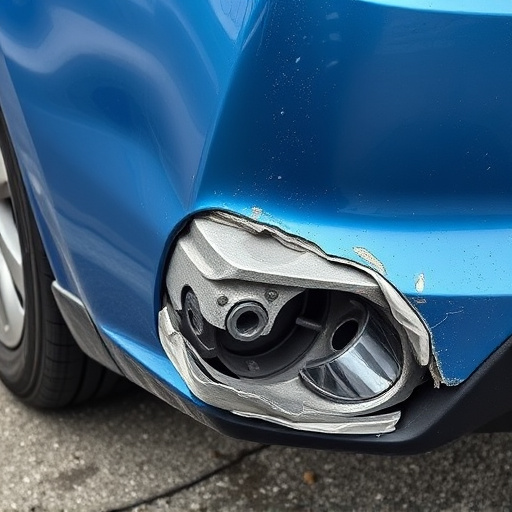 damaged car bumper