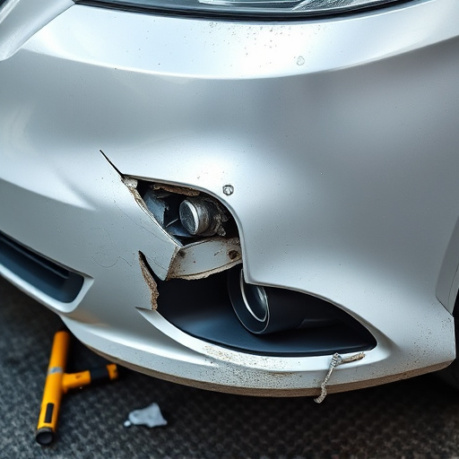 damaged car bumper