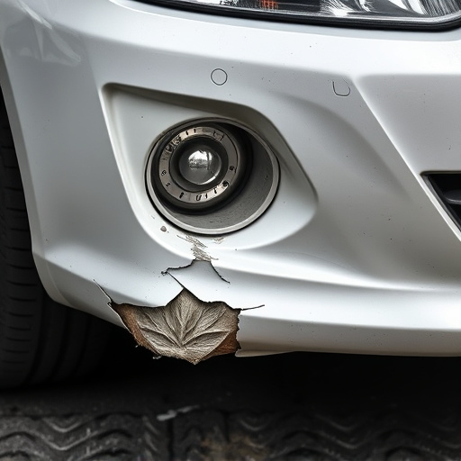 damaged car bumper