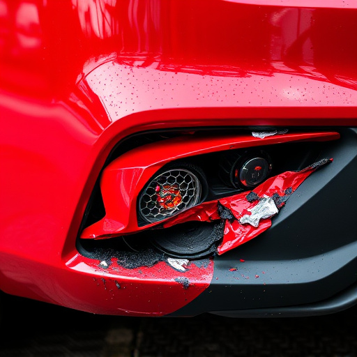 damaged car bumper