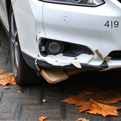 damaged car bumper