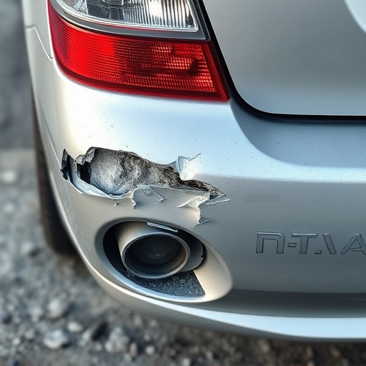 damaged car bumper