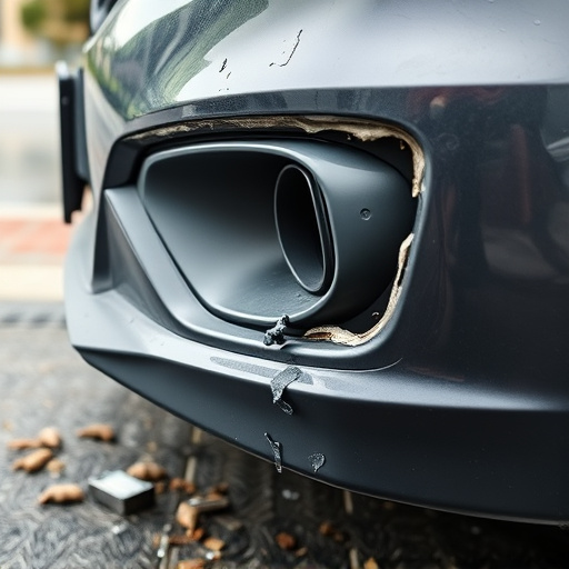 damaged car bumper