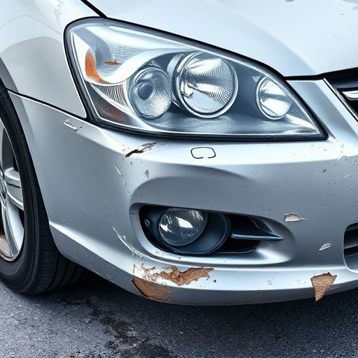 damaged car bumper