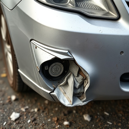 damaged car bumper