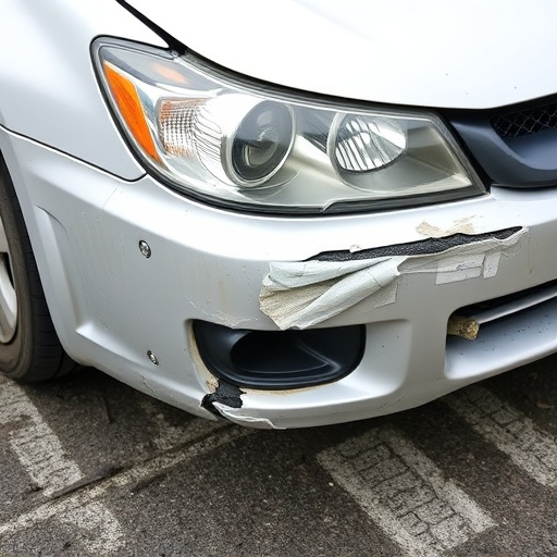 damaged car bumper