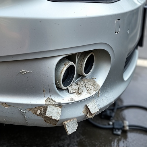 damaged car bumper