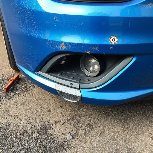 damaged car bumper