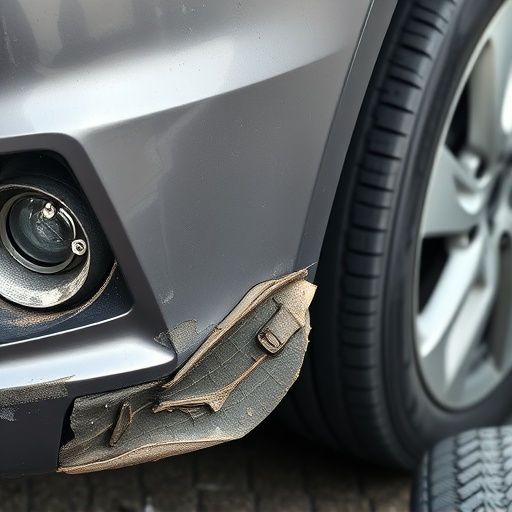 damaged car bumper