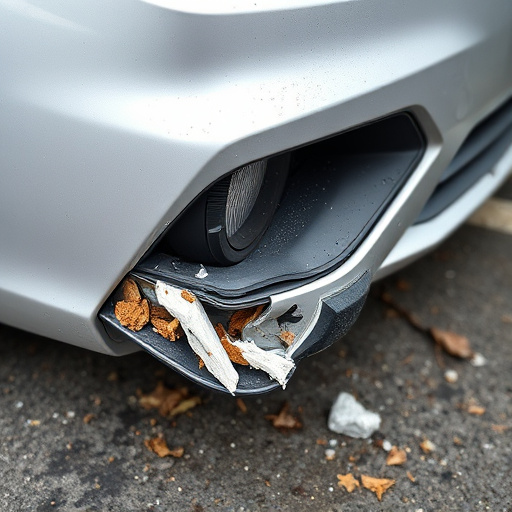damaged car bumper