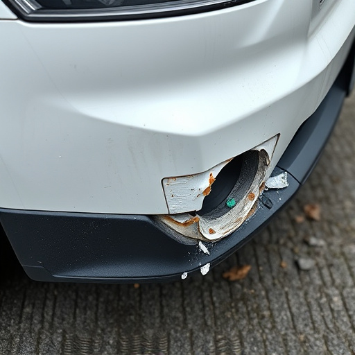 damaged car bumper