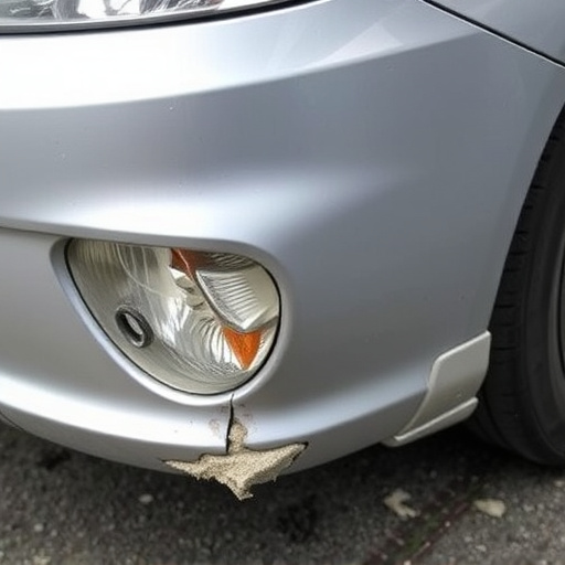damaged car bumper