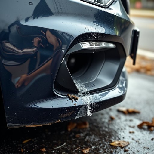 damaged car bumper