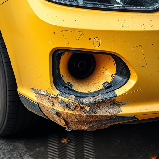 damaged car bumper