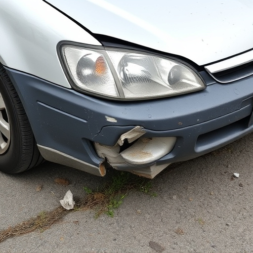 damaged car bumper