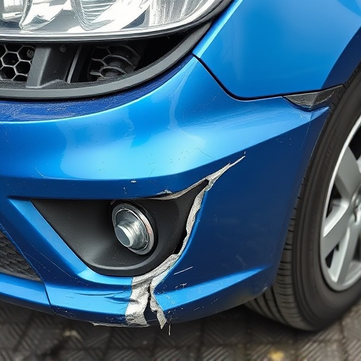 damaged car bumper