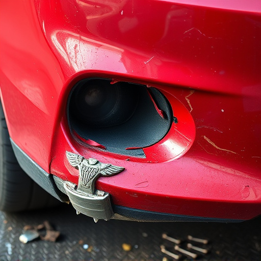 damaged car bumper