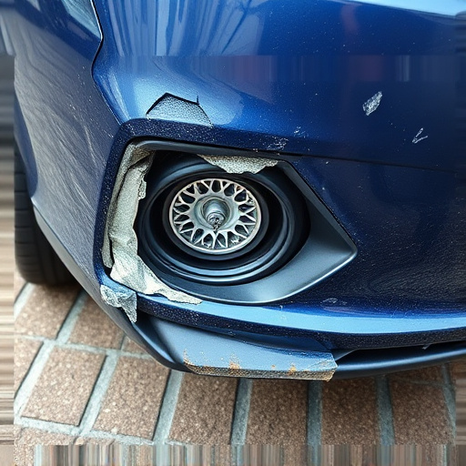 damaged car bumper