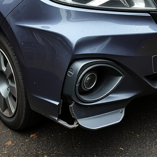 damaged car bumper