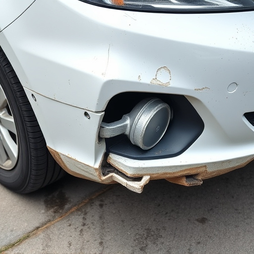 damaged car bumper