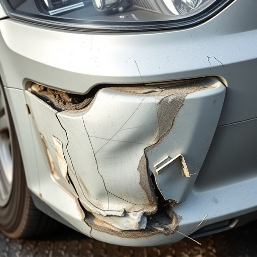damaged car bumper