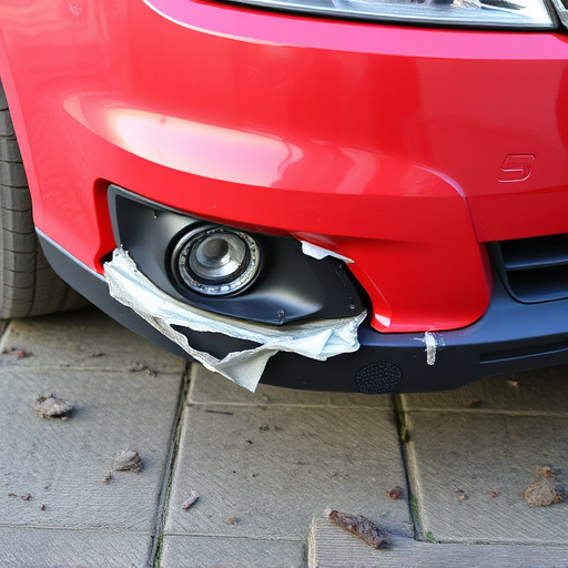 damaged car bumper