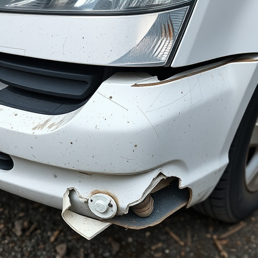 damaged car bumper