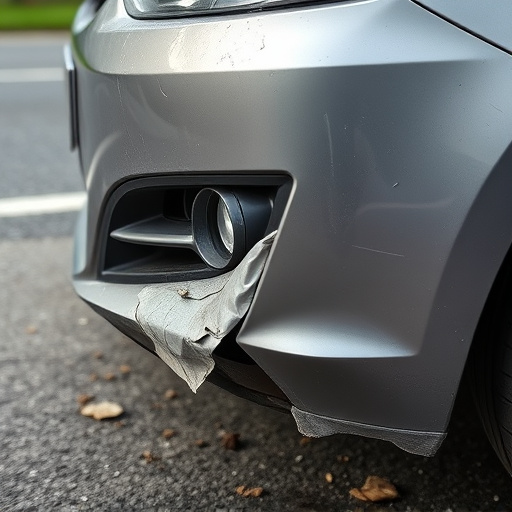 damaged car bumper