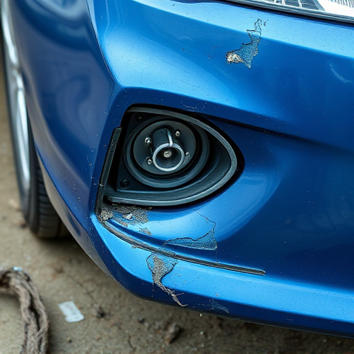damaged car bumper